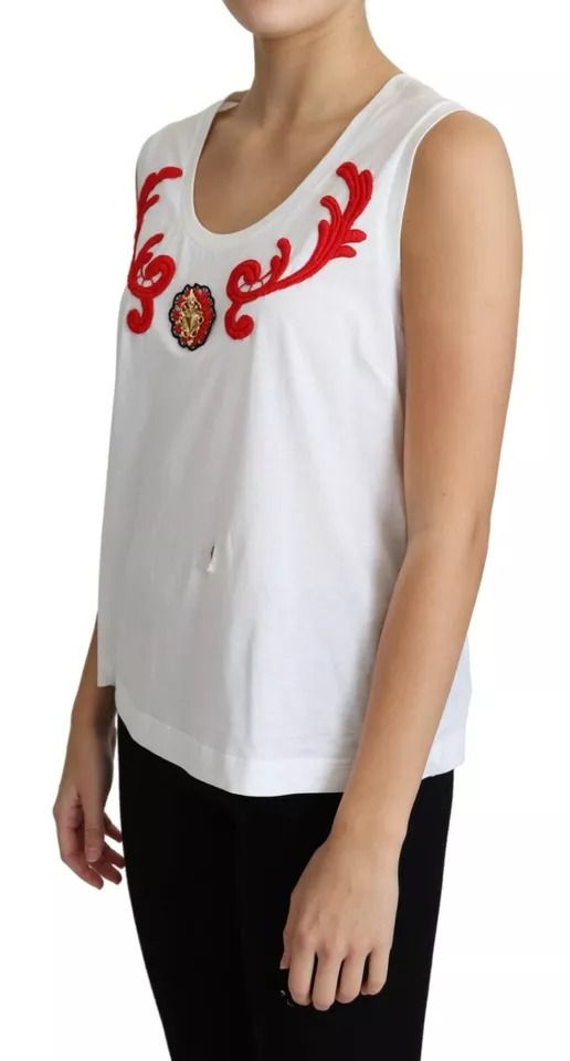 Cotton Heart Applique Sleeveless Tank Women's Top (Pre-Owned) - Dolce & Gabbana - Modalova