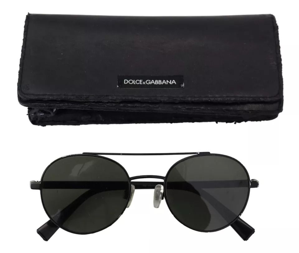 Matte Steel Frame Green Lens DG2245 Women's Sunglasses (Pre-Owned) - Dolce & Gabbana - Modalova