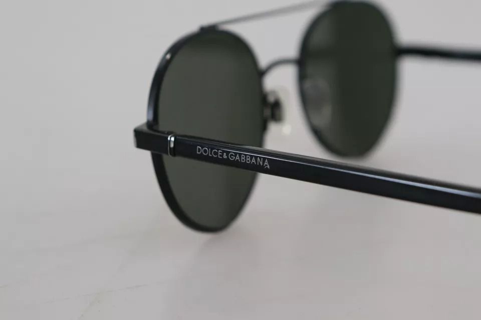 Matte Steel Frame Green Lens DG2245 Women's Sunglasses (Pre-Owned) - Dolce & Gabbana - Modalova