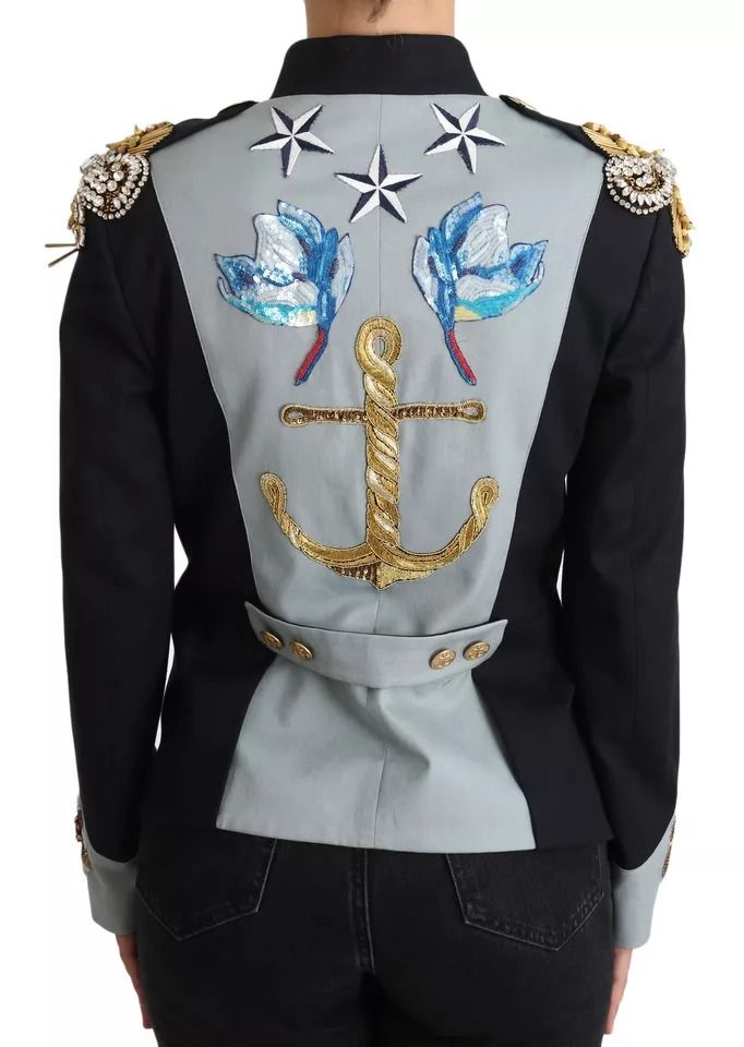 Button Crystal Embellished Cotton Women's Jacket - Dolce & Gabbana - Modalova