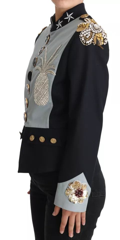 Button Crystal Embellished Cotton Women's Jacket - Dolce & Gabbana - Modalova