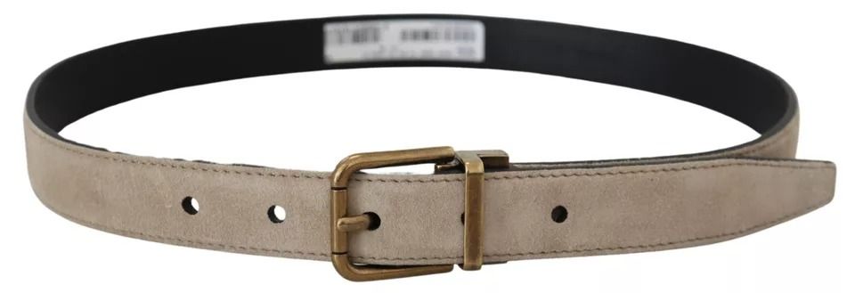 Velvet Leather Gold Tone Metal Buckle Men's Belt (Pre-Owned) - Dolce & Gabbana - Modalova