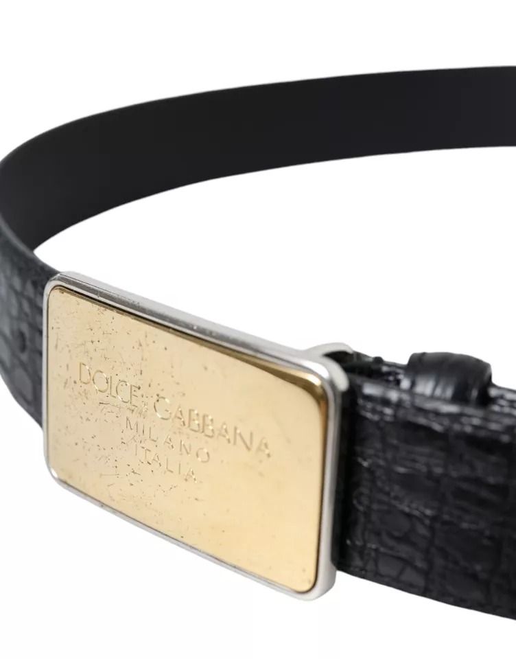 Exotic Leather Gold Metal Buckle Men's Belt (Pre-Owned) - Dolce & Gabbana - Modalova