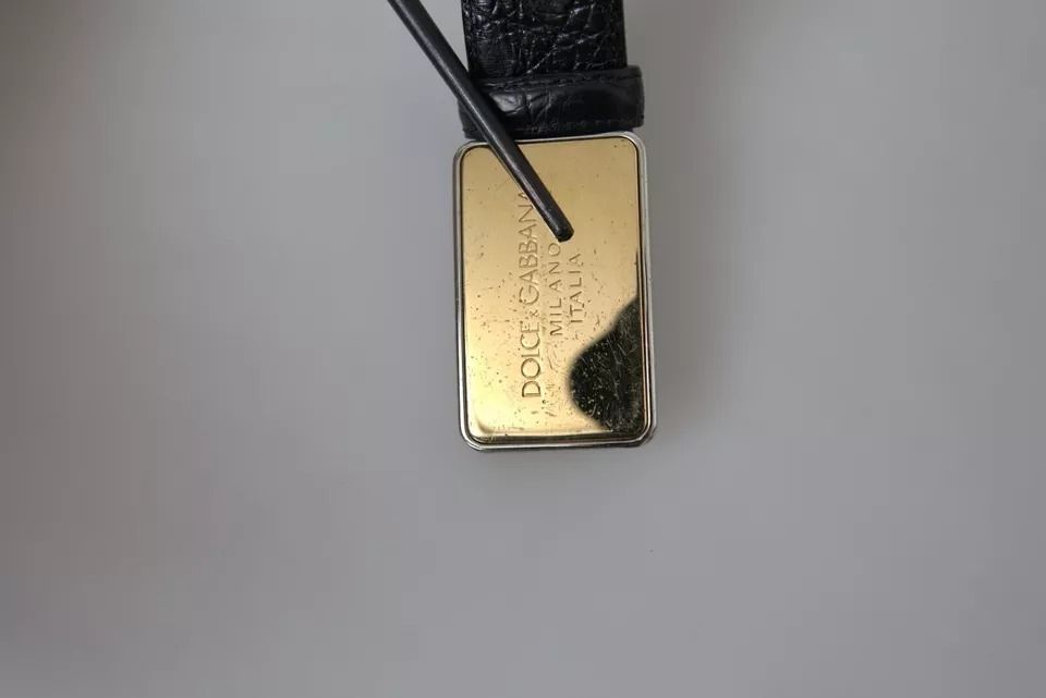 Exotic Leather Gold Metal Buckle Men's Belt (Pre-Owned) - Dolce & Gabbana - Modalova