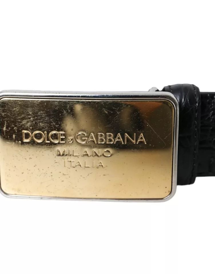 Exotic Leather Gold Metal Buckle Men's Belt (Pre-Owned) - Dolce & Gabbana - Modalova