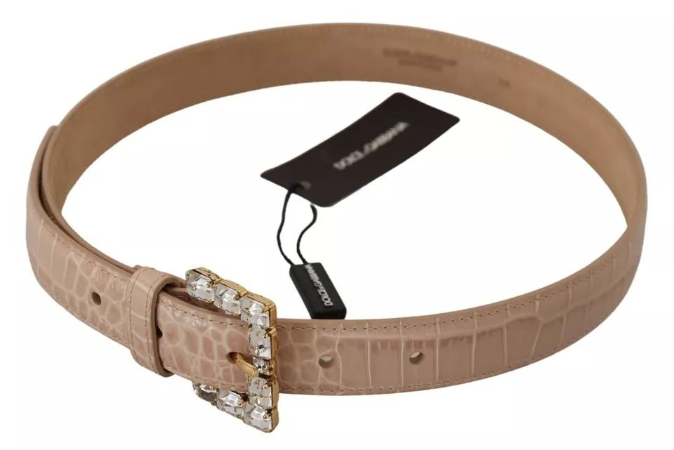 Leather Crystal Buckle Women Women's Belt - Dolce & Gabbana - Modalova