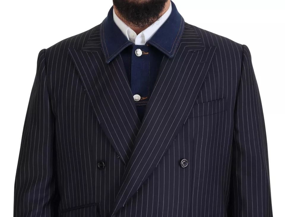 Striped Double Breasted Denim Men's Blazer (Pre-Owned) - Dolce & Gabbana - Modalova