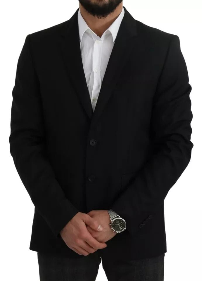 Wool Slim Fit Notch Jacket Men's Blazer - Dolce & Gabbana - Modalova
