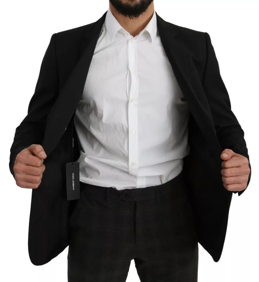Wool Slim Fit Notch Jacket Men's Blazer - Dolce & Gabbana - Modalova