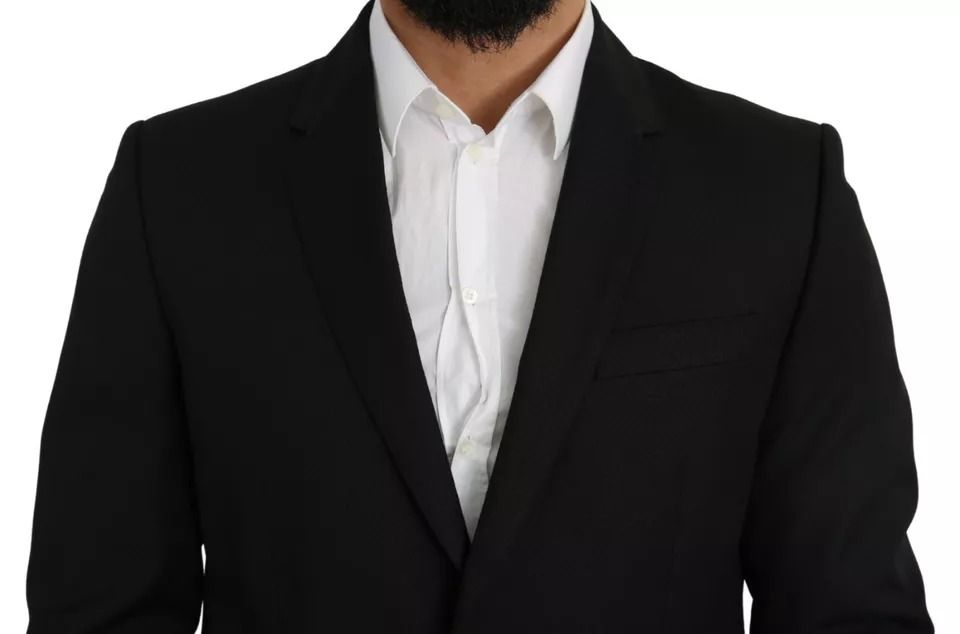 Wool Slim Fit Notch Jacket Men's Blazer - Dolce & Gabbana - Modalova