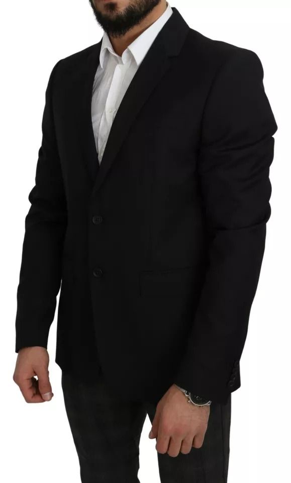 Wool Slim Fit Notch Jacket Men's Blazer - Dolce & Gabbana - Modalova