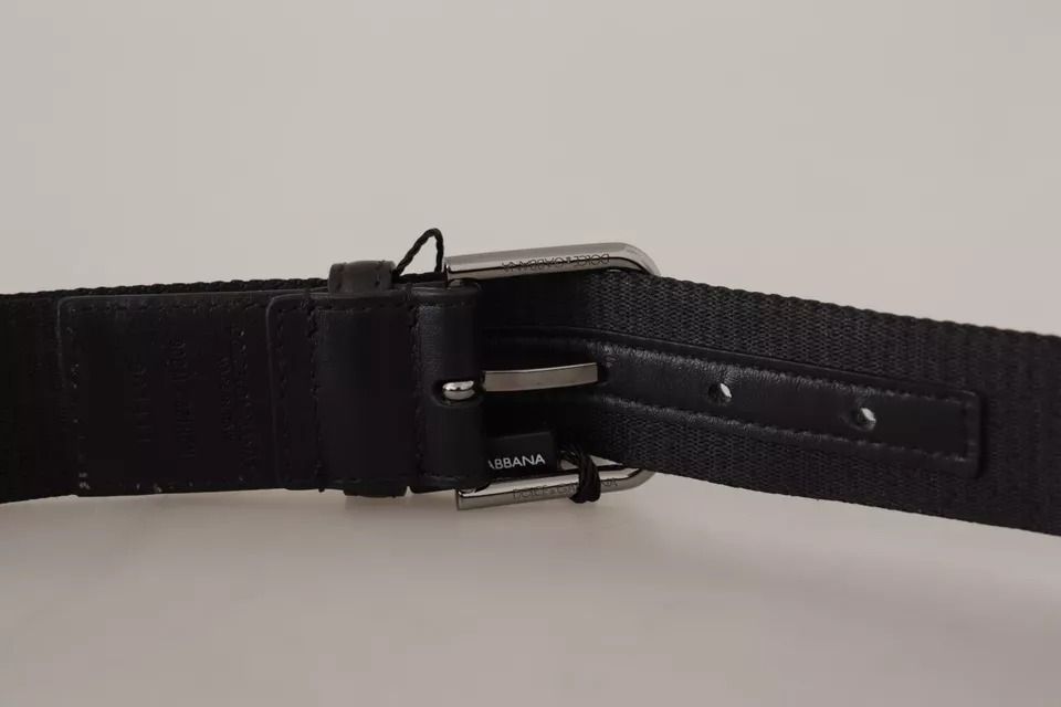 Blue Black Logo Print Silver Buckle Men's Belt (Pre-Owned) - Dolce & Gabbana - Modalova