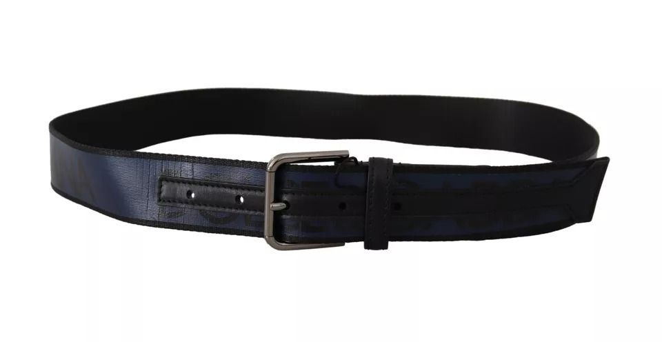 Blue Black Logo Print Silver Buckle Men's Belt (Pre-Owned) - Dolce & Gabbana - Modalova