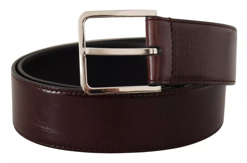 Dark Leather Logo Engraved Metal Buckle Men's Belt (Pre-Owned) - Dolce & Gabbana - Modalova