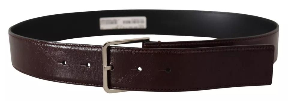 Dark Leather Logo Engraved Metal Buckle Men's Belt (Pre-Owned) - Dolce & Gabbana - Modalova