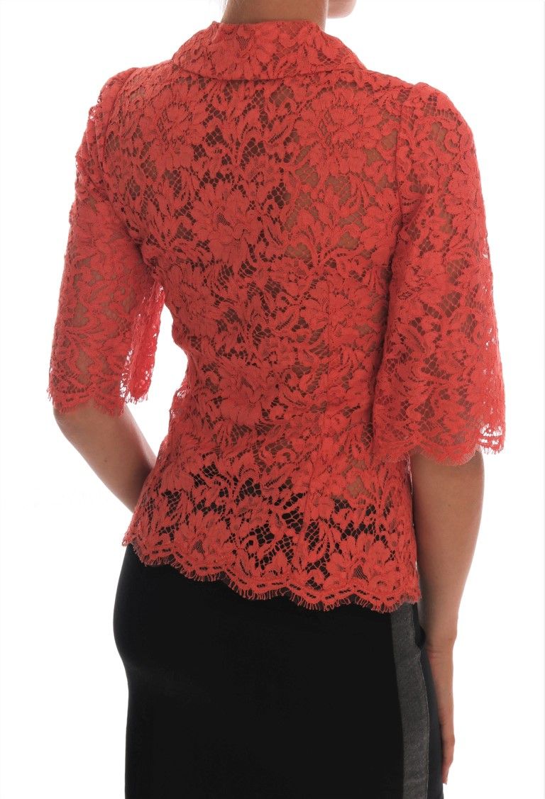 Crystal Buttons Floral Lace Women's Blouse - Dolce & Gabbana - Modalova