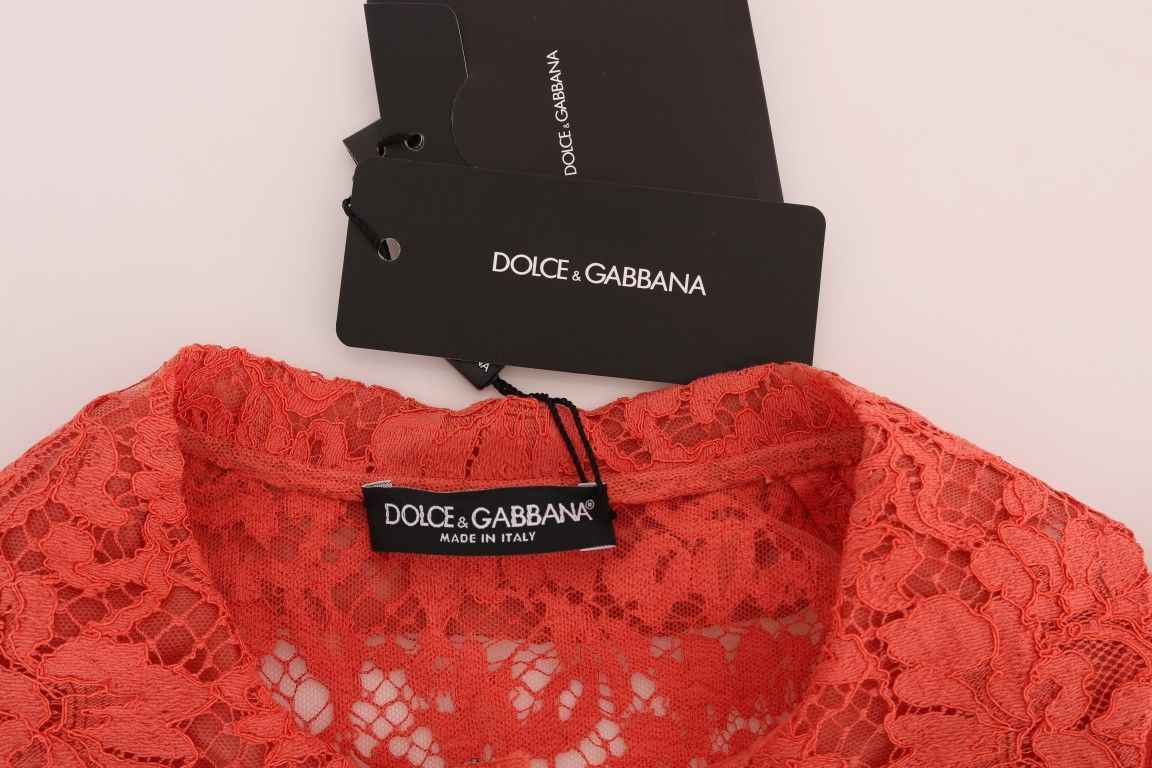 Crystal Buttons Floral Lace Women's Blouse - Dolce & Gabbana - Modalova