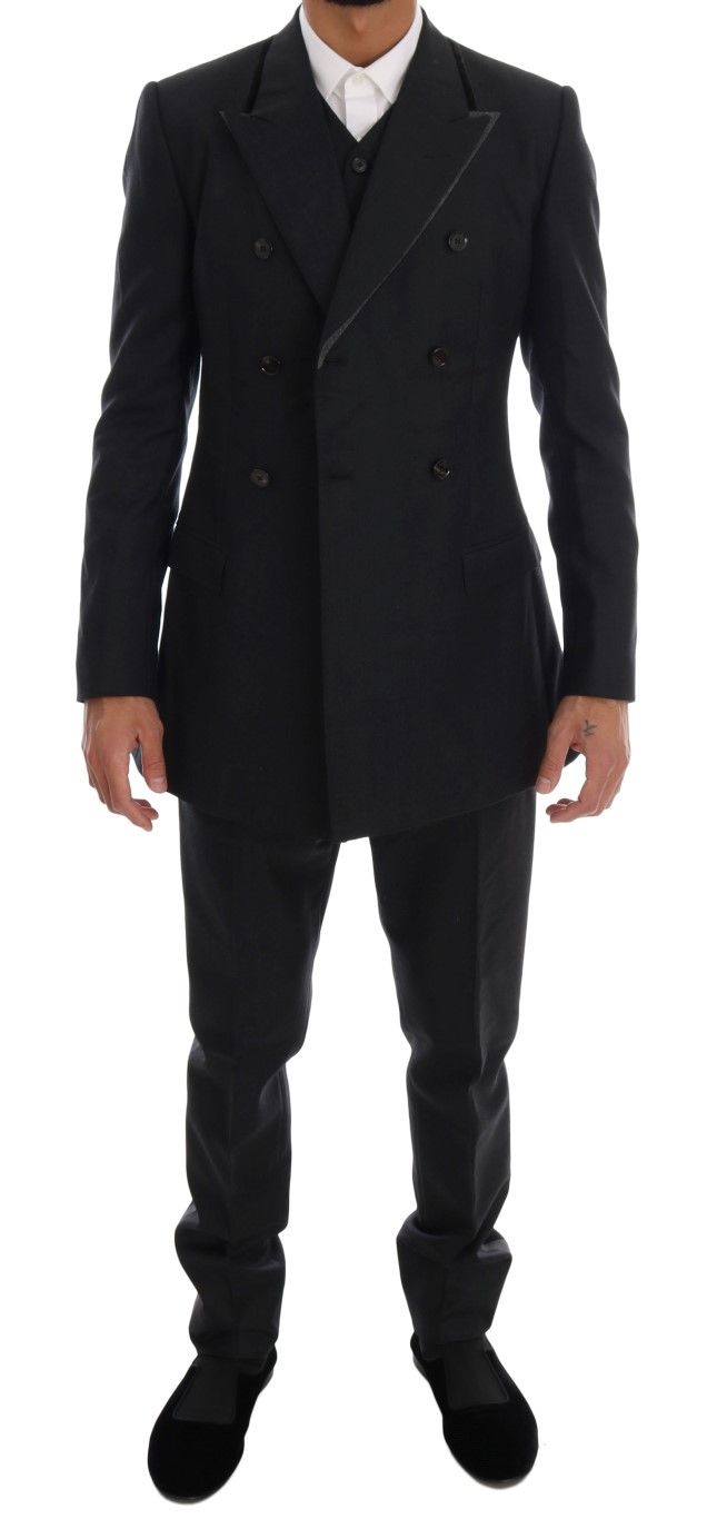 Wool Double Breasted 3 Piece Men's Suit - Dolce & Gabbana - Modalova