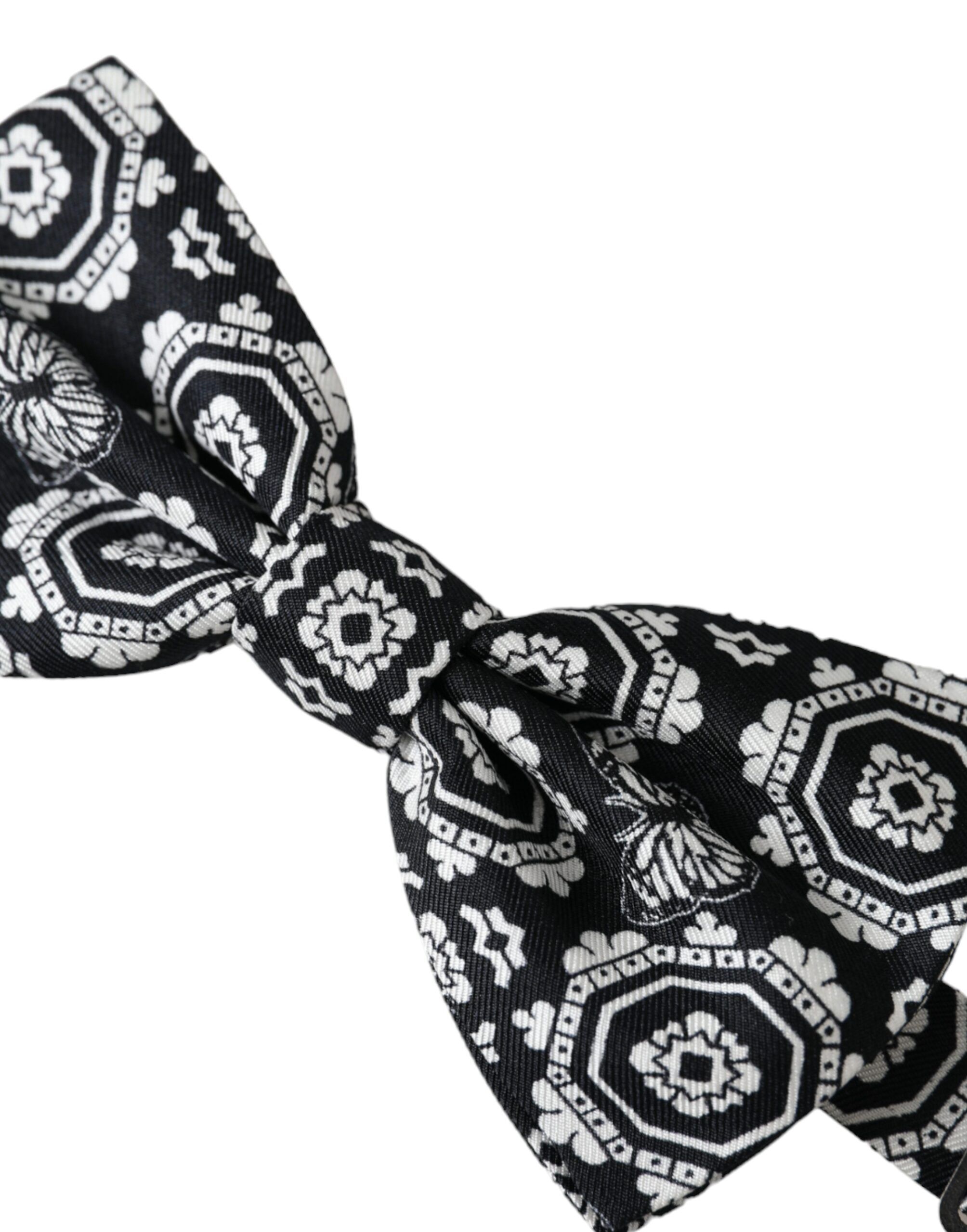 Black White Printed Adjustable Neck Men Bow Men's Tie - Dolce & Gabbana - Modalova