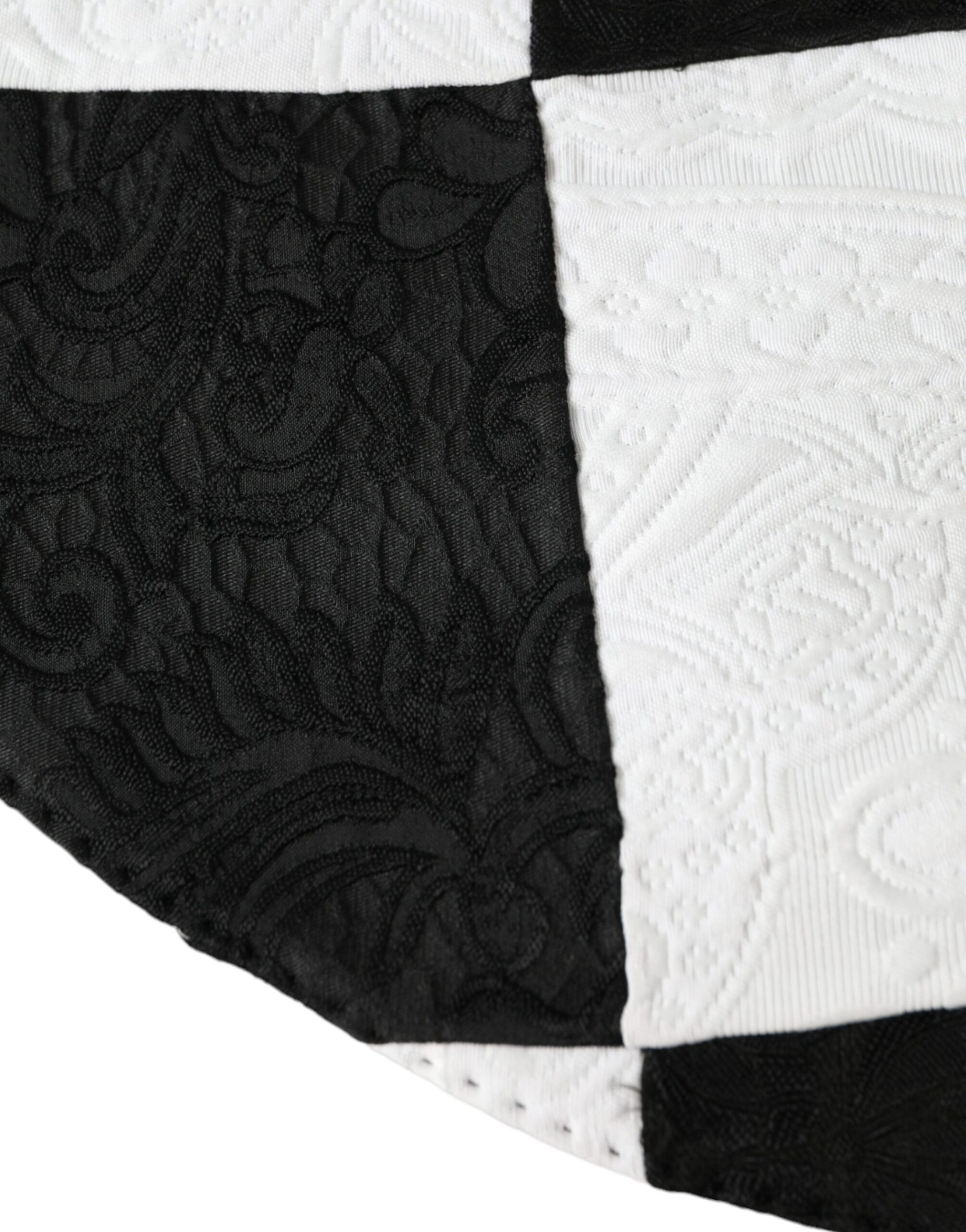 Black White Checkered Wide Brim Floppy Women's Hat - Dolce & Gabbana - Modalova