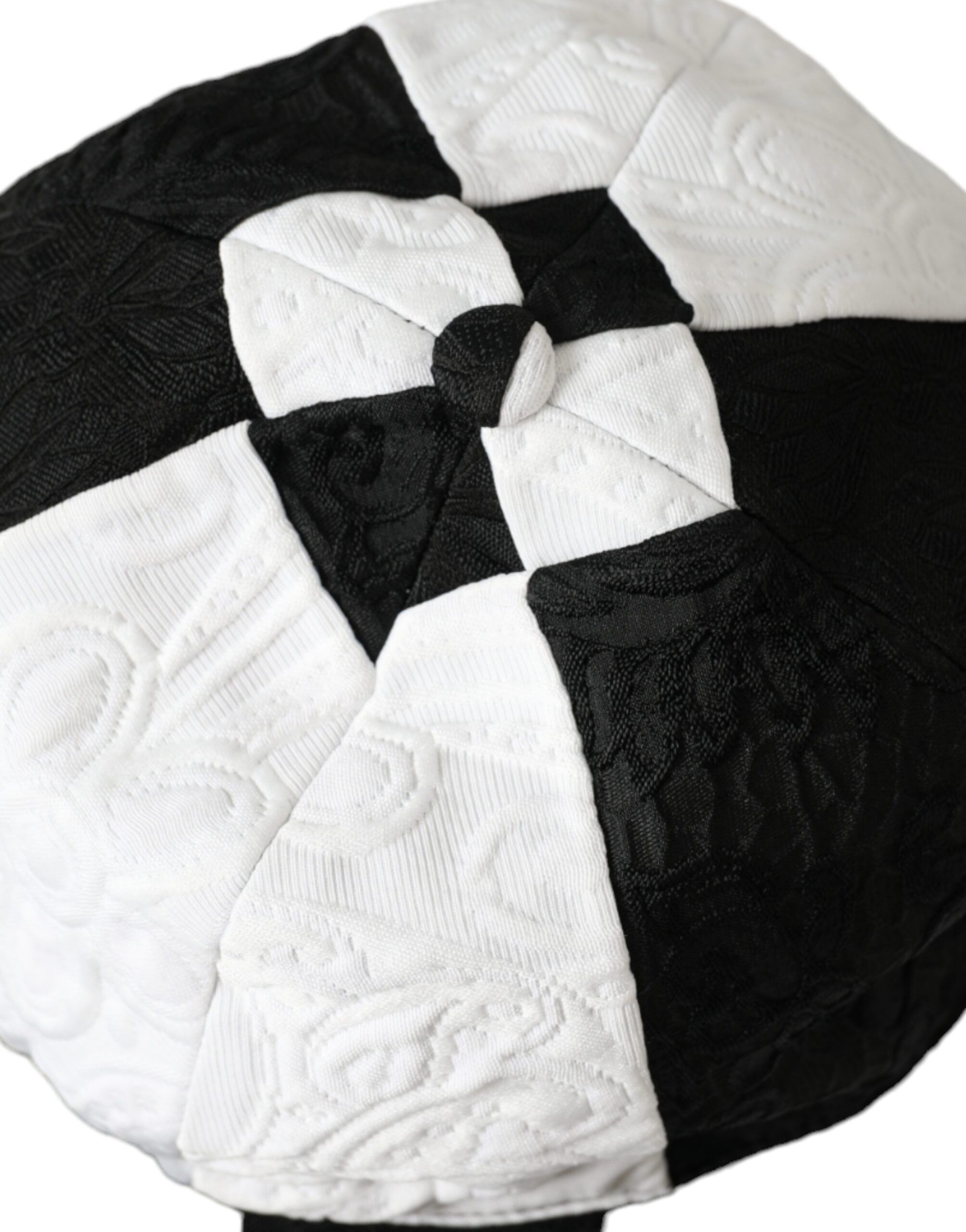 Black White Checkered Wide Brim Floppy Women's Hat - Dolce & Gabbana - Modalova