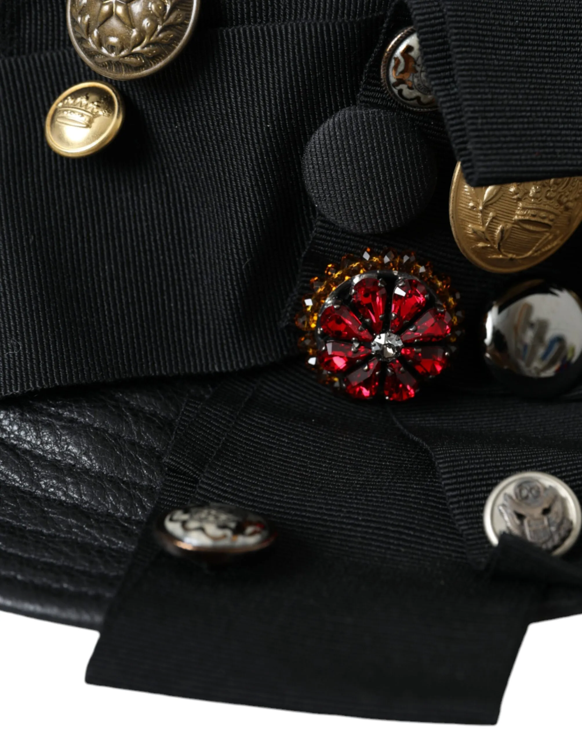 Leather DG Coin Crystal Wide Brim Women's Hat - Dolce & Gabbana - Modalova