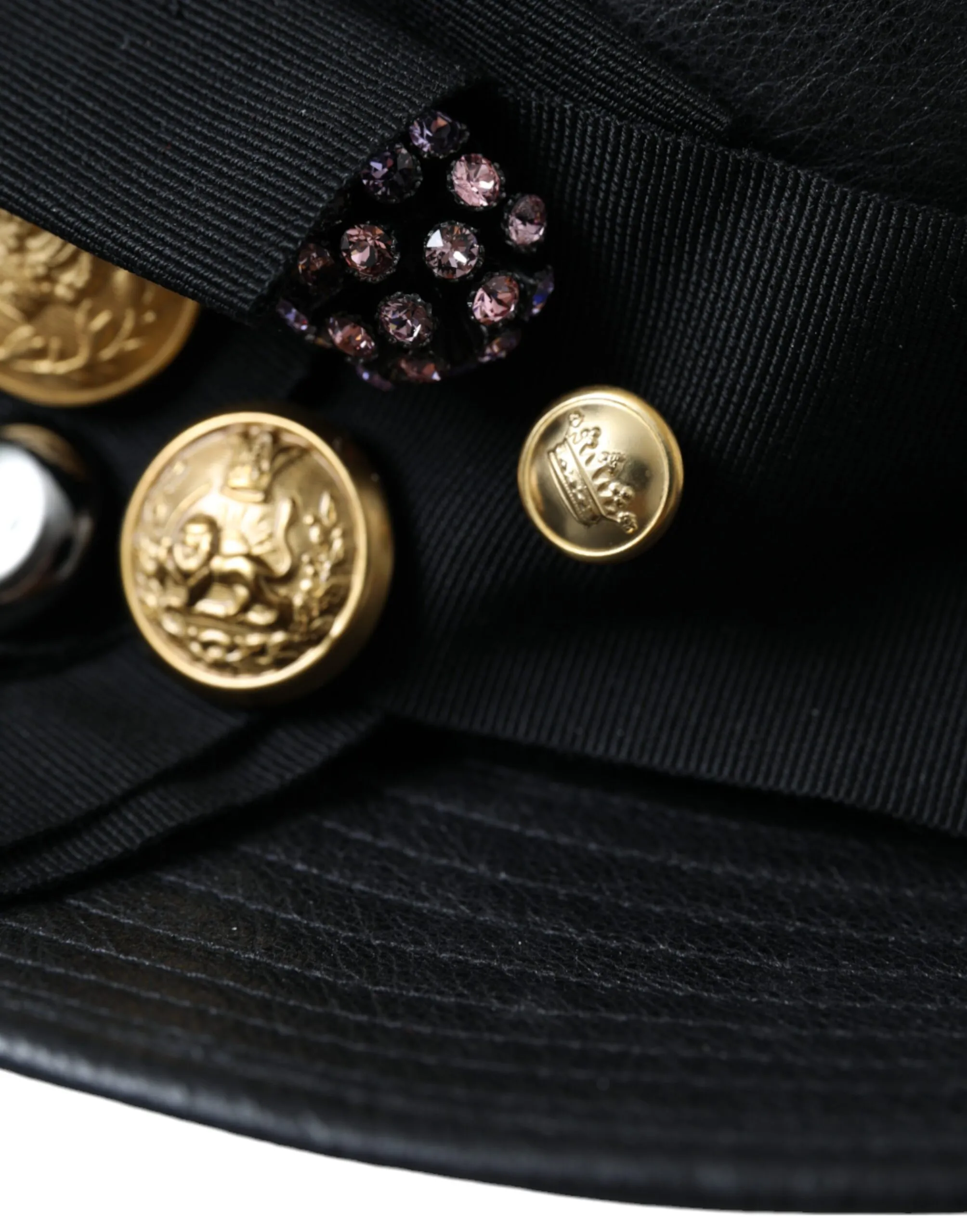Leather DG Coin Crystal Wide Brim Women's Hat - Dolce & Gabbana - Modalova