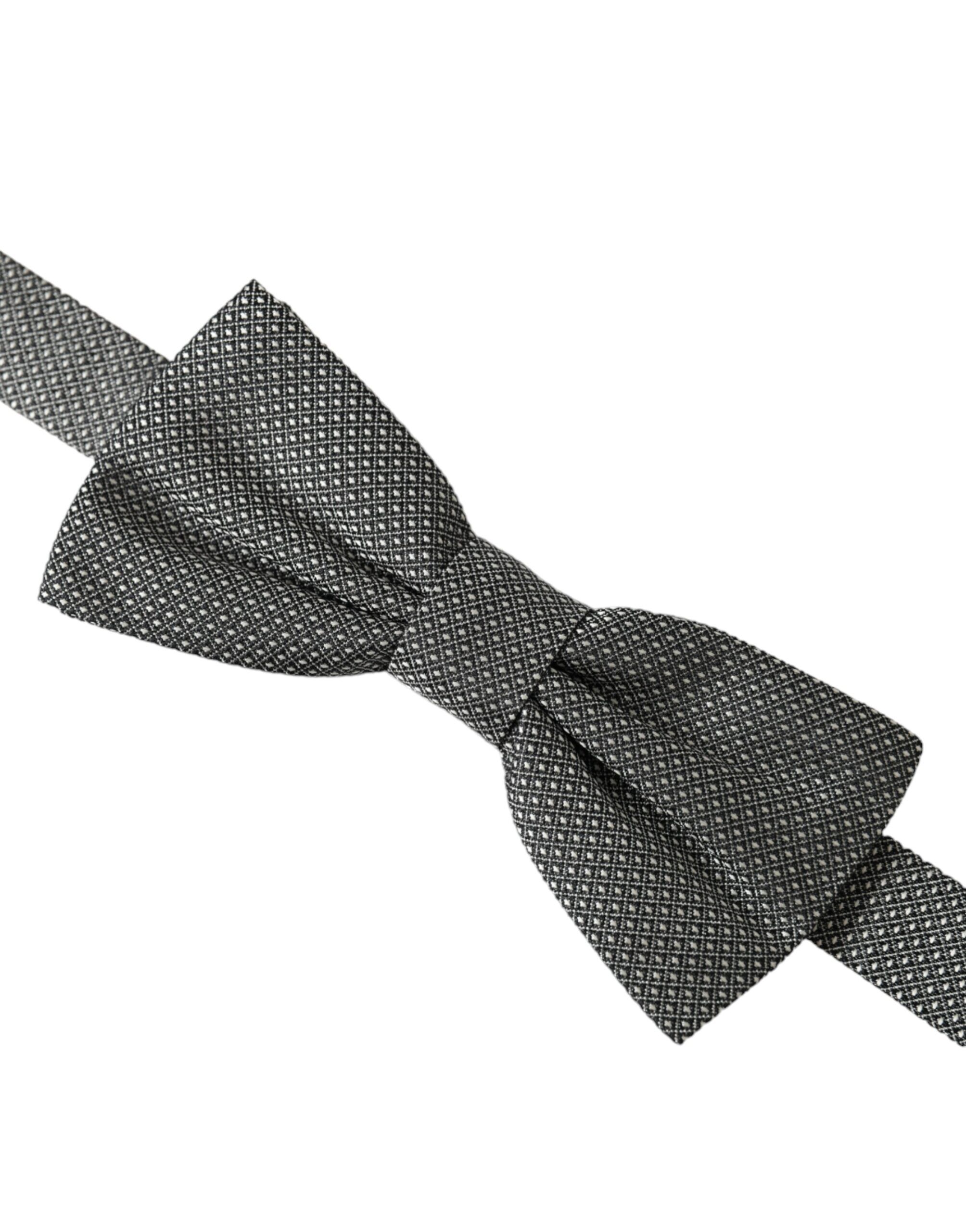 Gray Silk Patterned Adjustable Neck Men Papillon Bow Men's Tie - Dolce & Gabbana - Modalova