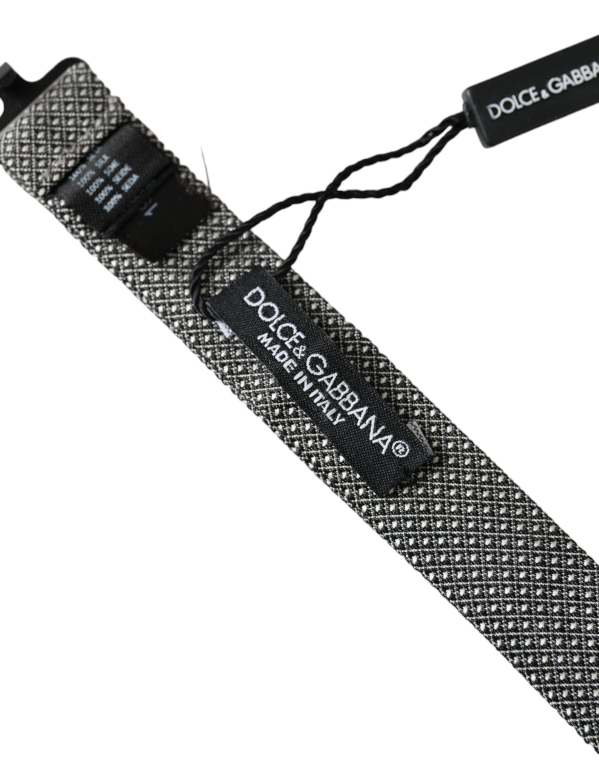 Gray Silk Patterned Adjustable Neck Men Papillon Bow Men's Tie - Dolce & Gabbana - Modalova
