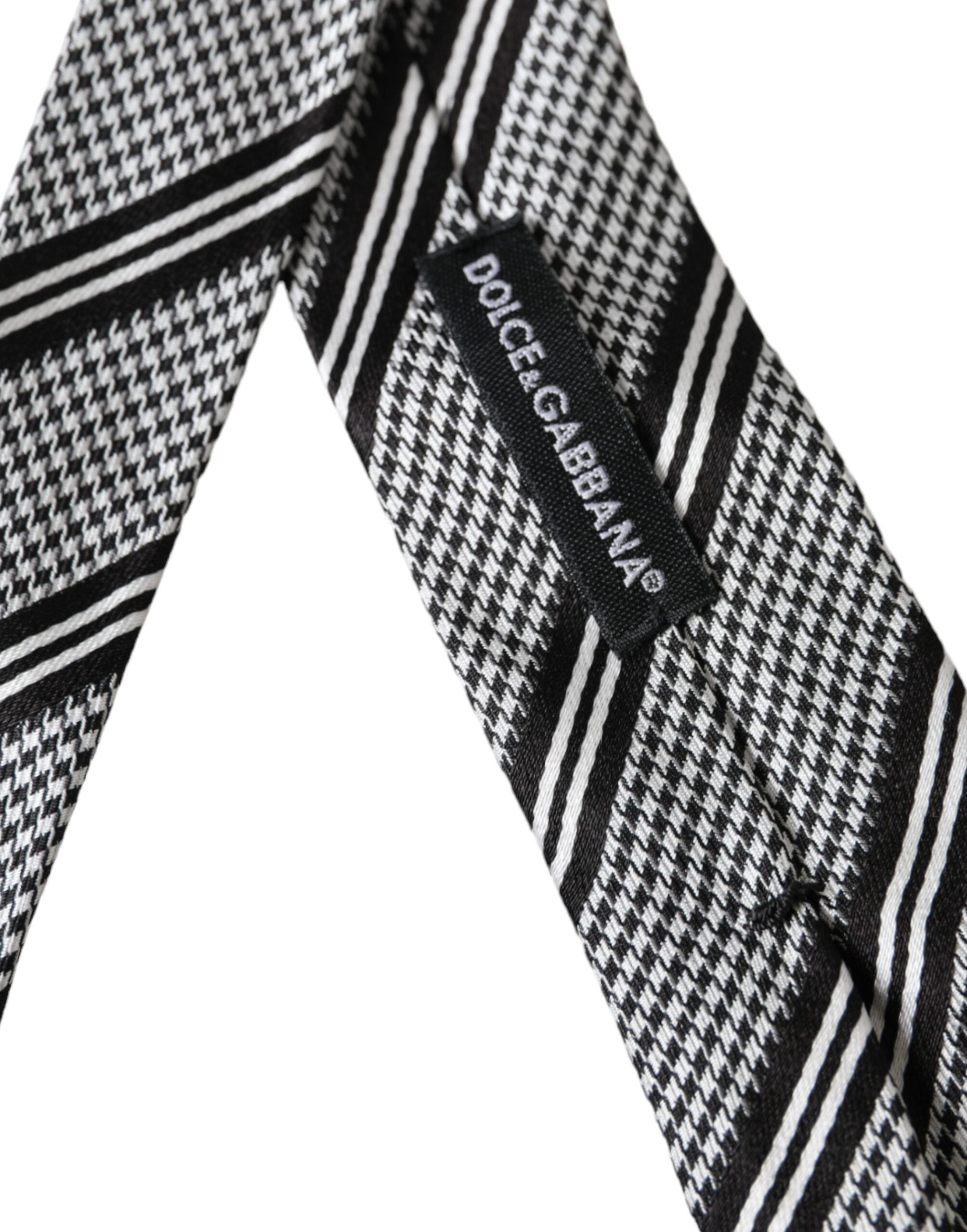 White Stripes Silk Adjustable Men's Tie - Dolce & Gabbana - Modalova