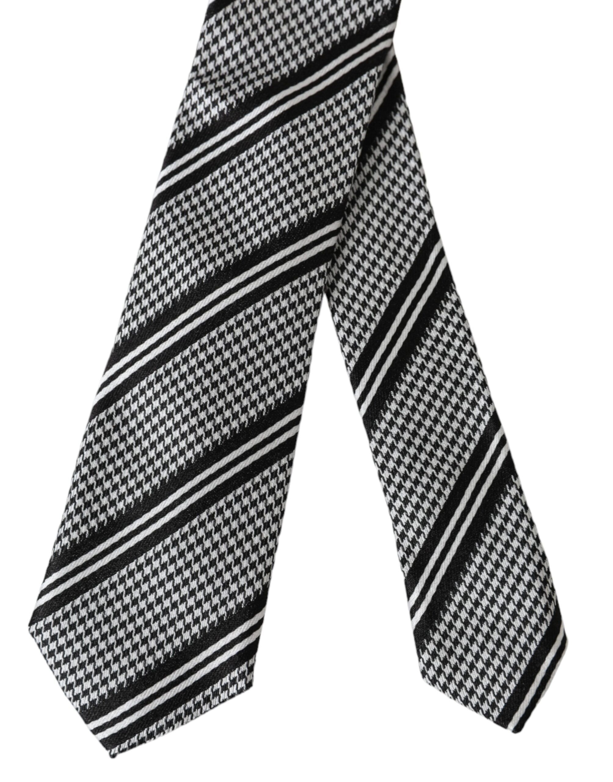White Stripes Silk Adjustable Men's Tie - Dolce & Gabbana - Modalova