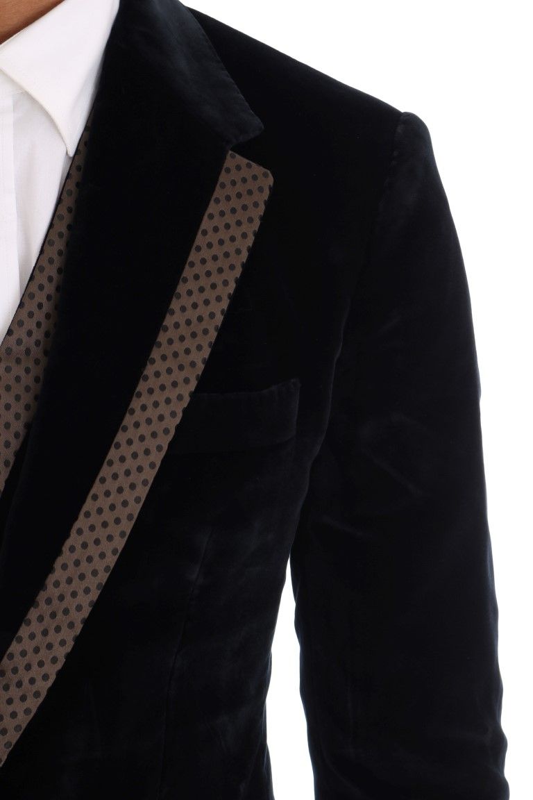 Velvet Two Button Slim 3 Piece Men's Suit - Dolce & Gabbana - Modalova
