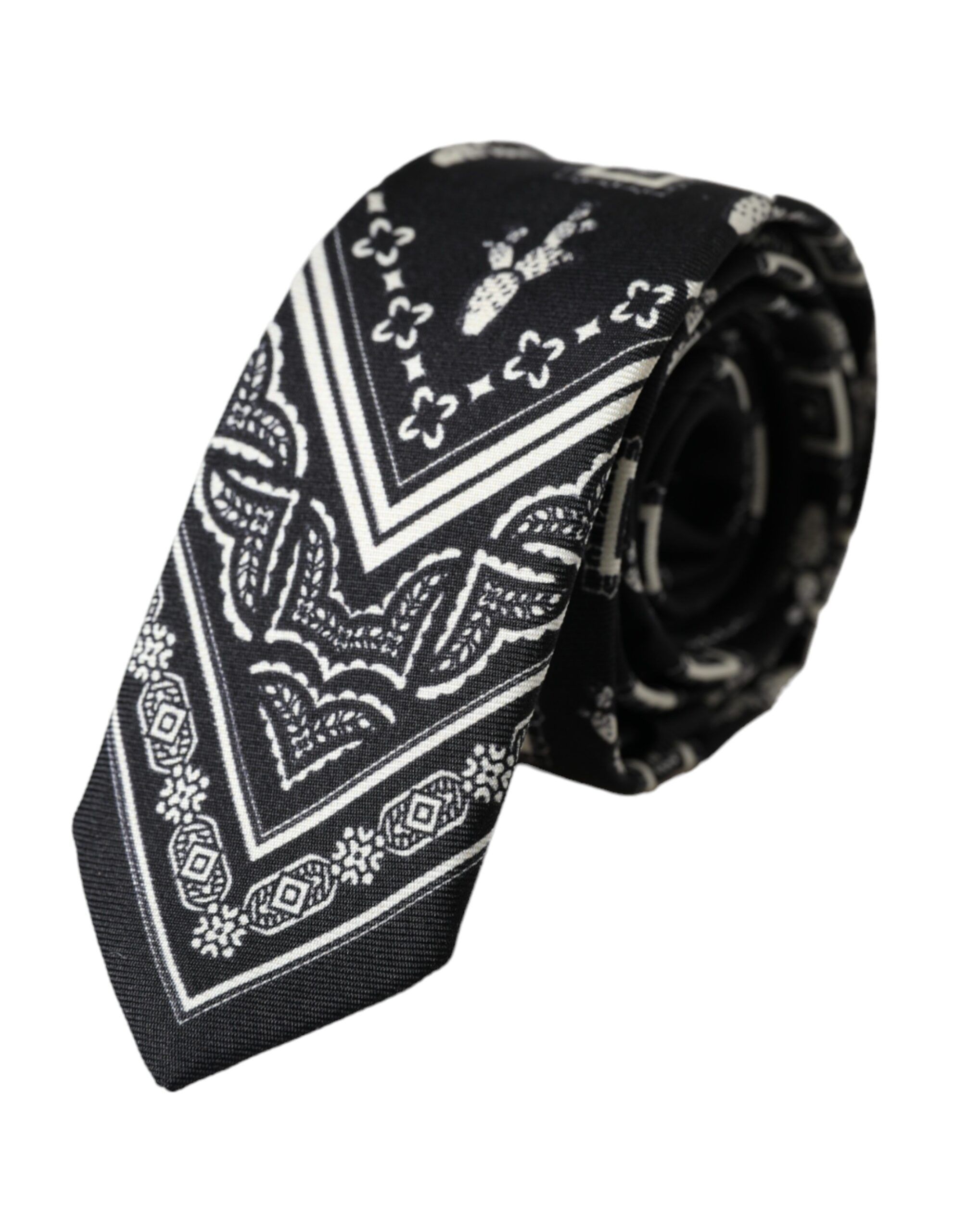 Patterned 100%Silk Adjustable Men's Tie - Dolce & Gabbana - Modalova