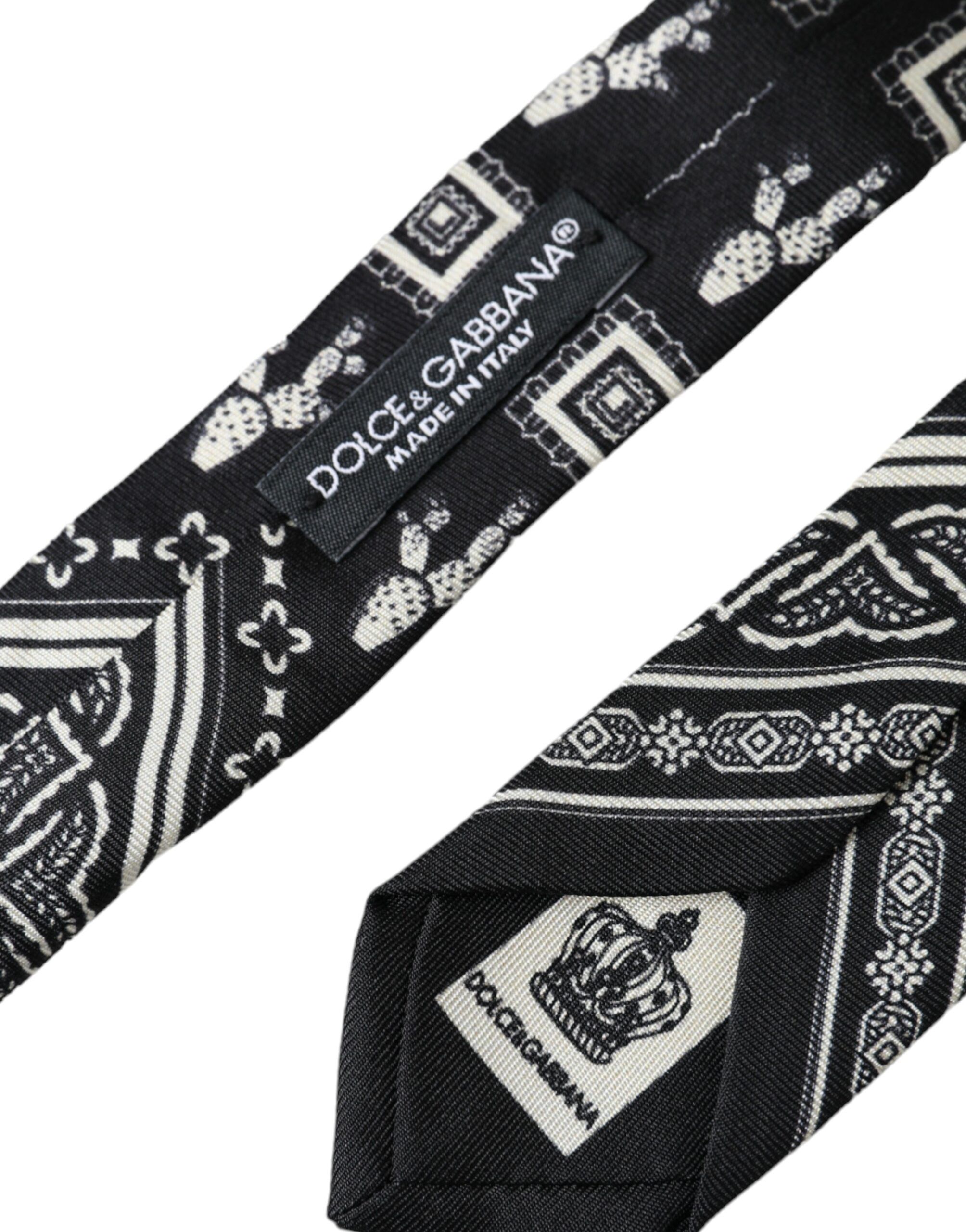 Patterned 100%Silk Adjustable Men's Tie - Dolce & Gabbana - Modalova