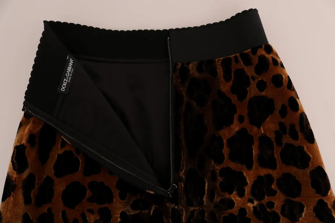 Leopard Print Silk A-Line Women's Skirt - Dolce & Gabbana - Modalova