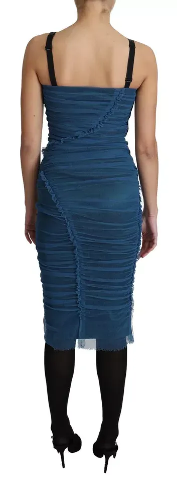 Draped Tulle Midi Sheath Cotton Women's Dress (Pre-Owned) - Dolce & Gabbana - Modalova