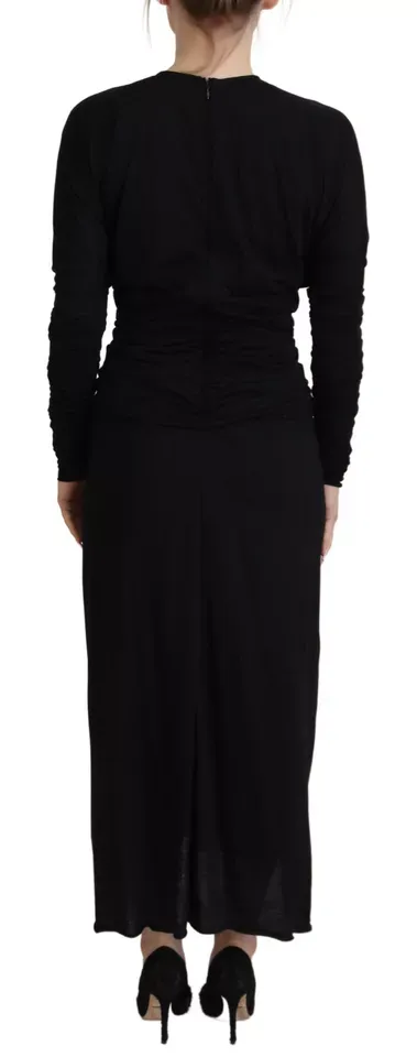 Sheath Midi Gown Wool Wrap Women's Dress (Pre-Owned) - Dolce & Gabbana - Modalova