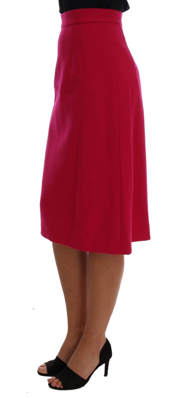 Wool Knee Long A-Line Women's Skirt - Dolce & Gabbana - Modalova