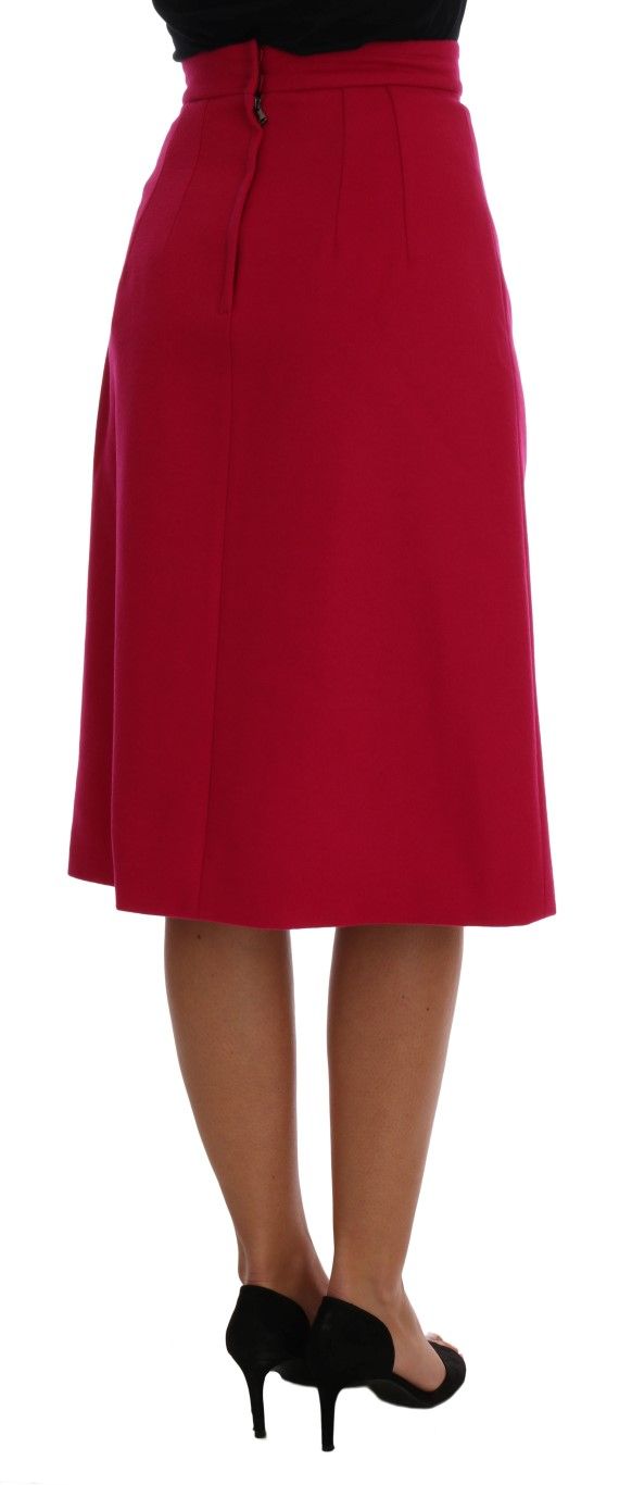 Wool Knee Long A-Line Women's Skirt - Dolce & Gabbana - Modalova