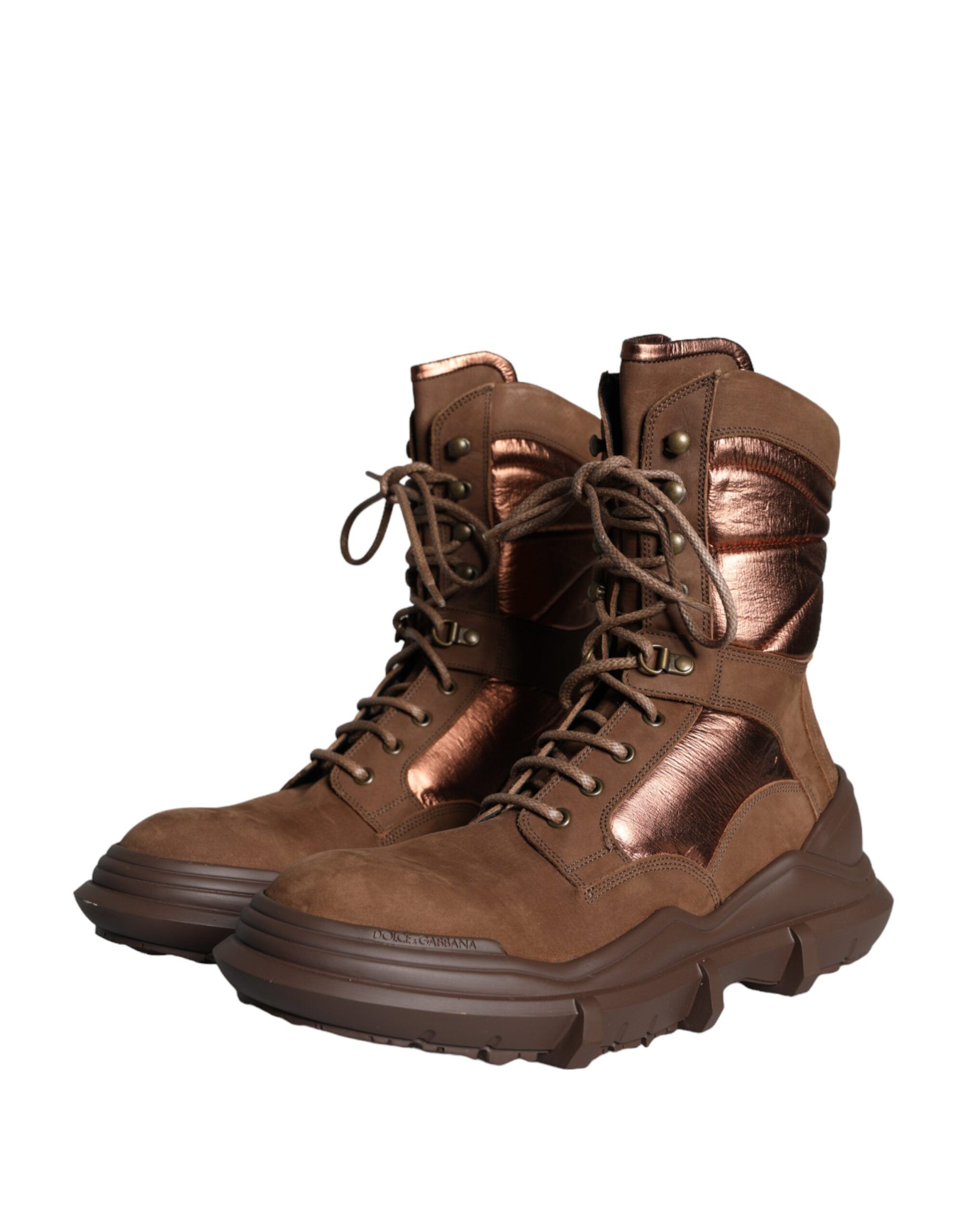 Suede Leather Military Combat Men Boots Men's Shoes (Pre-Owned) - Dolce & Gabbana - Modalova