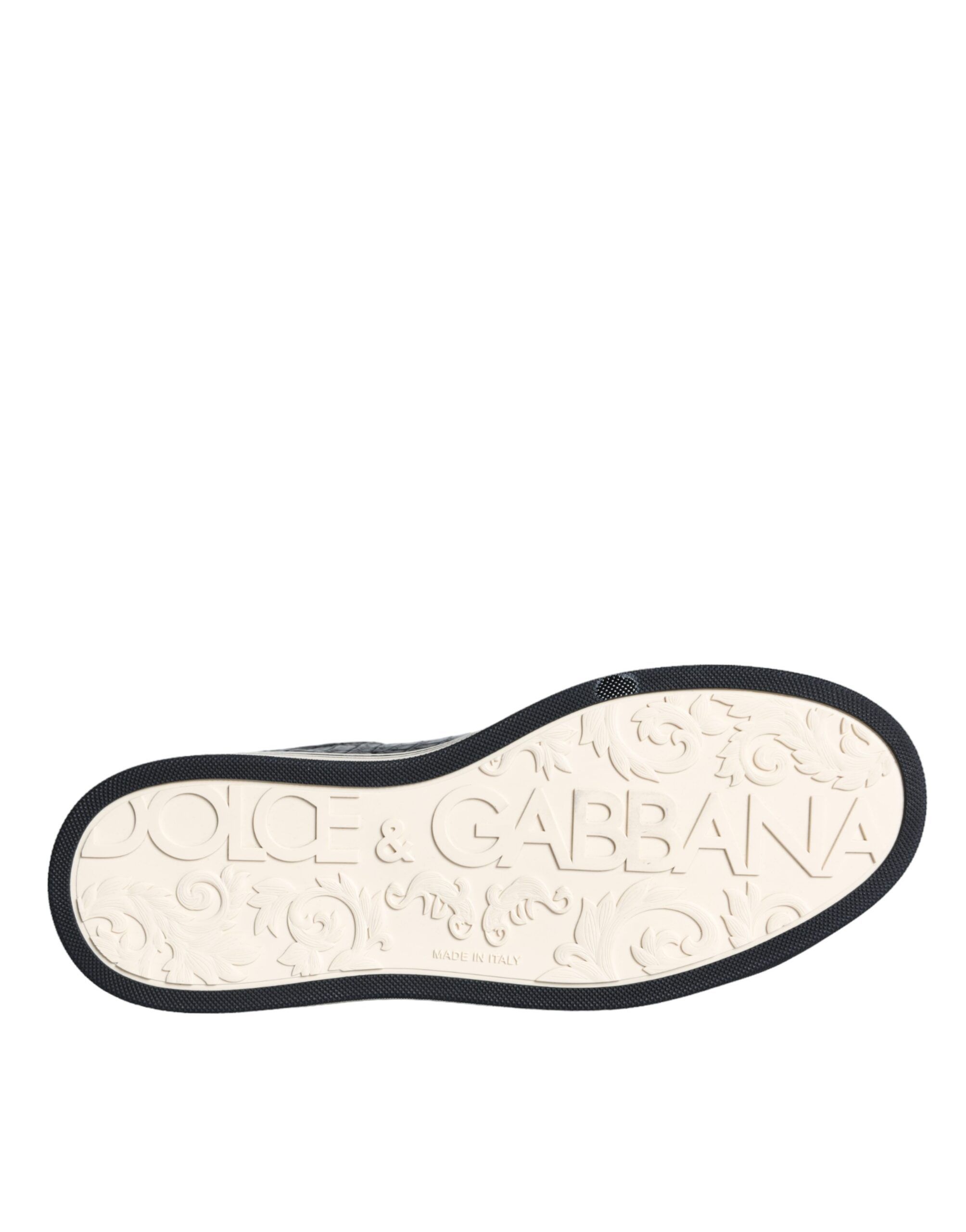 Black Leather Men Low Top Sneakers Men's Shoes - Dolce & Gabbana - Modalova