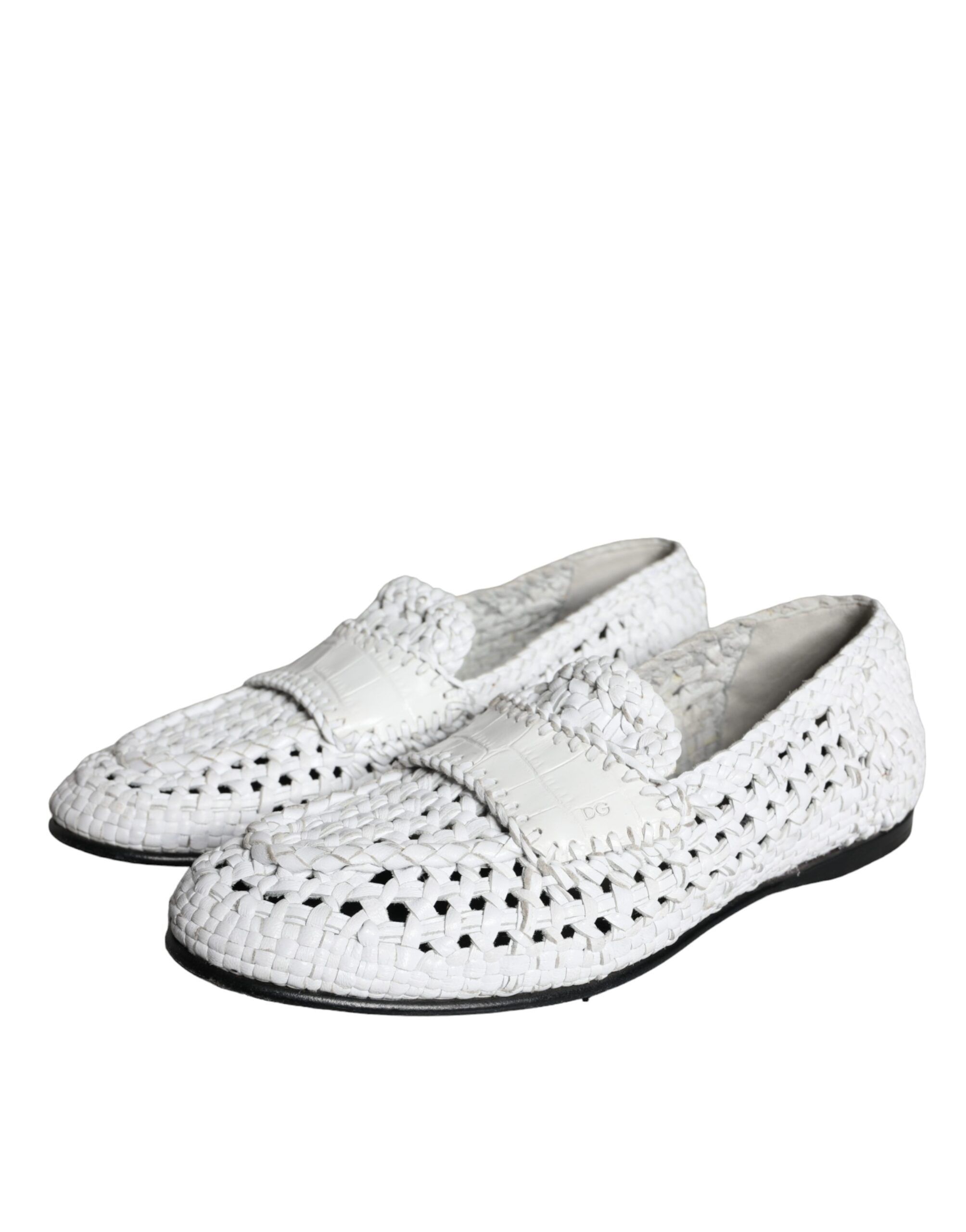 Woven Leather Slip On Loafers Men Men's Shoes (Pre-Owned) - Dolce & Gabbana - Modalova