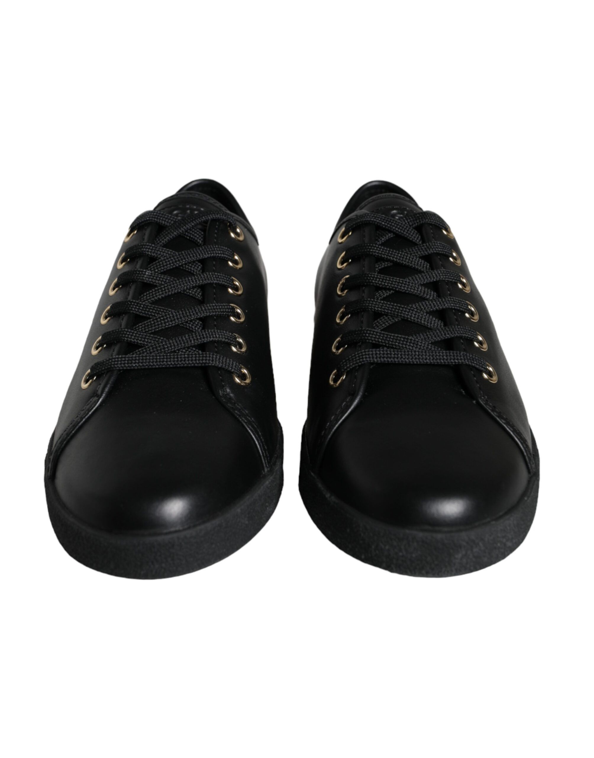 Black Gold Leather Classic Sneakers Women's Shoes - Dolce & Gabbana - Modalova