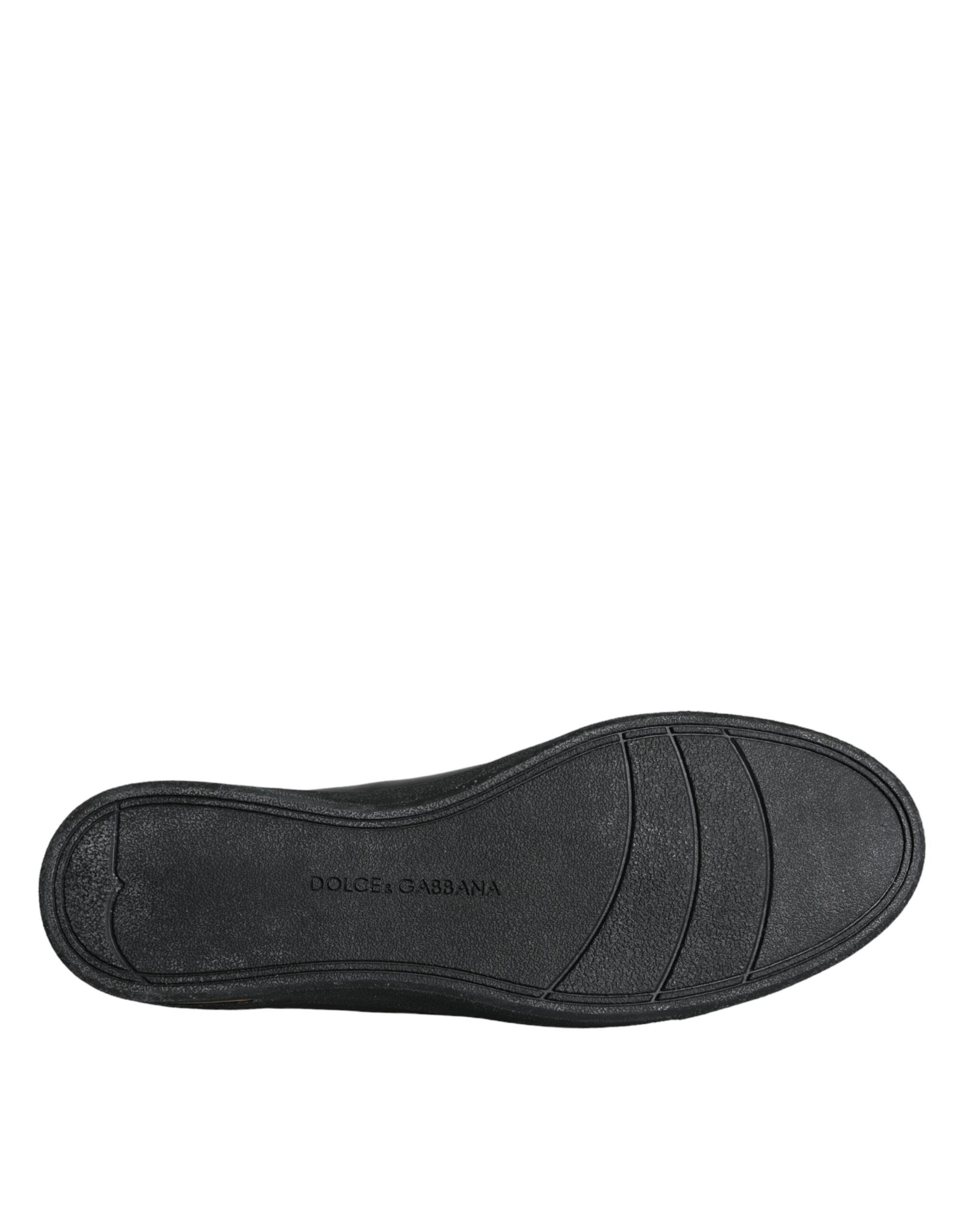Black Gold Leather Classic Sneakers Women's Shoes - Dolce & Gabbana - Modalova