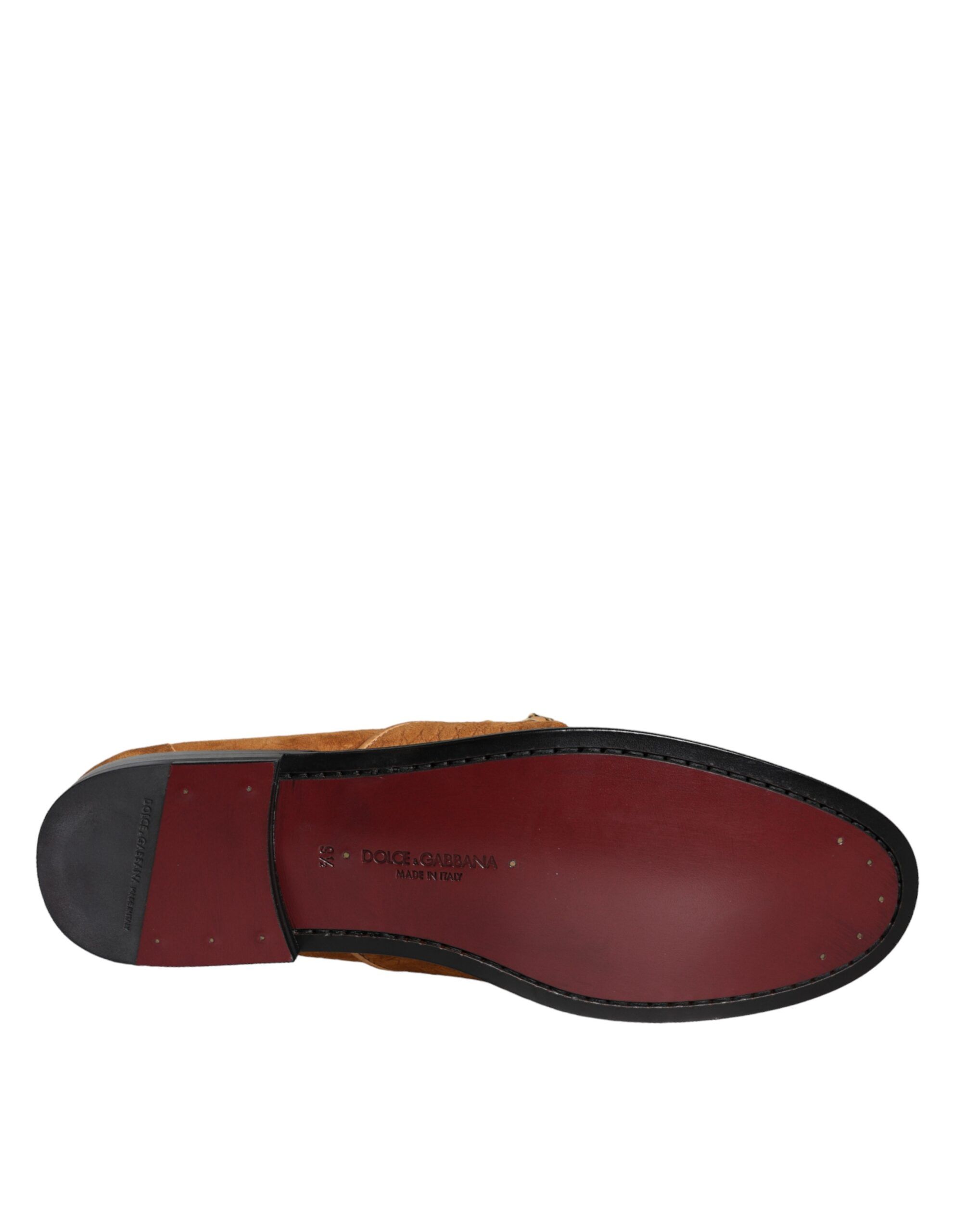 Velvet Leather Logo Mocassin Slip On Men's Shoes - Dolce & Gabbana - Modalova