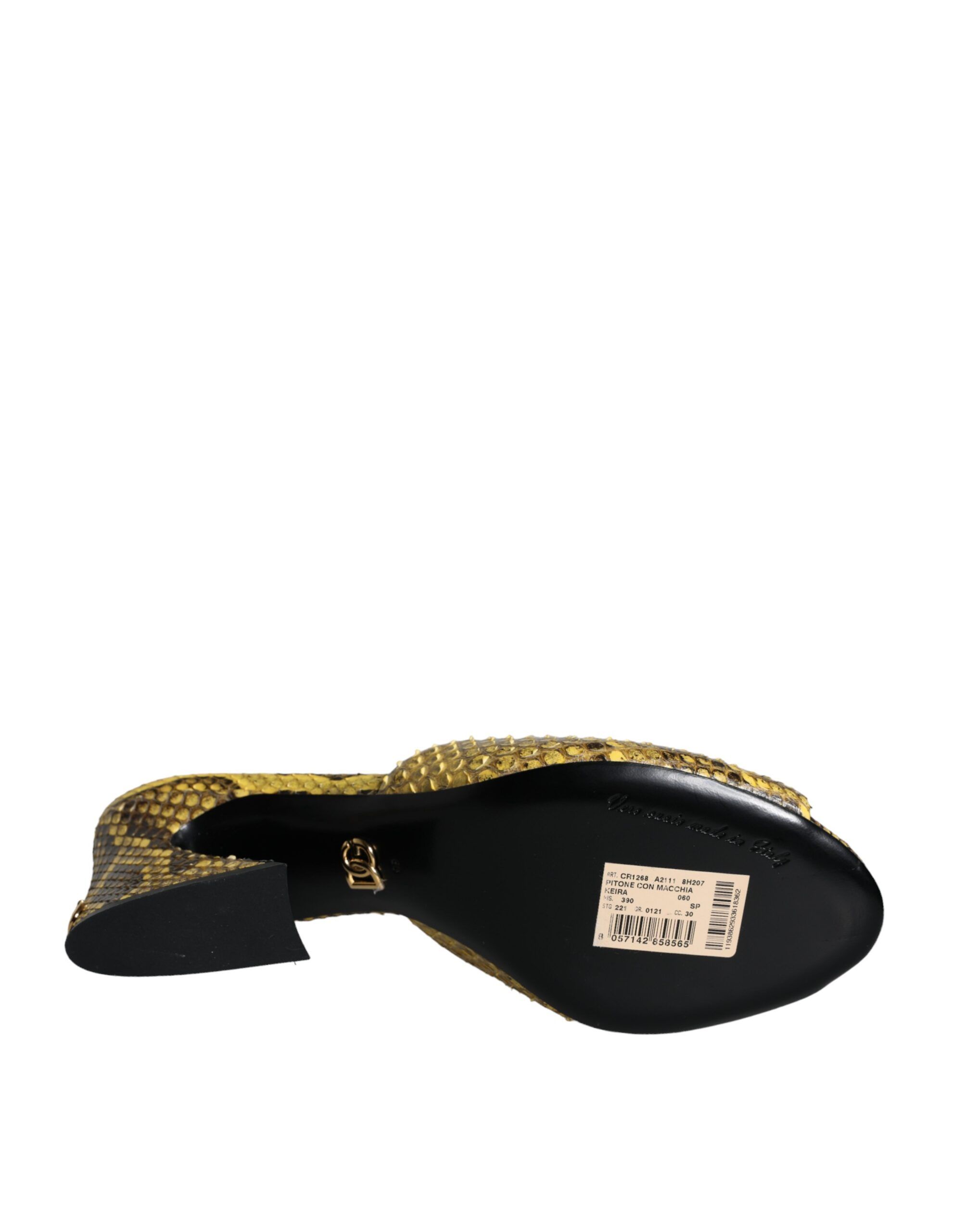 Leather Block Heels Slides Women's Shoes - Dolce & Gabbana - Modalova