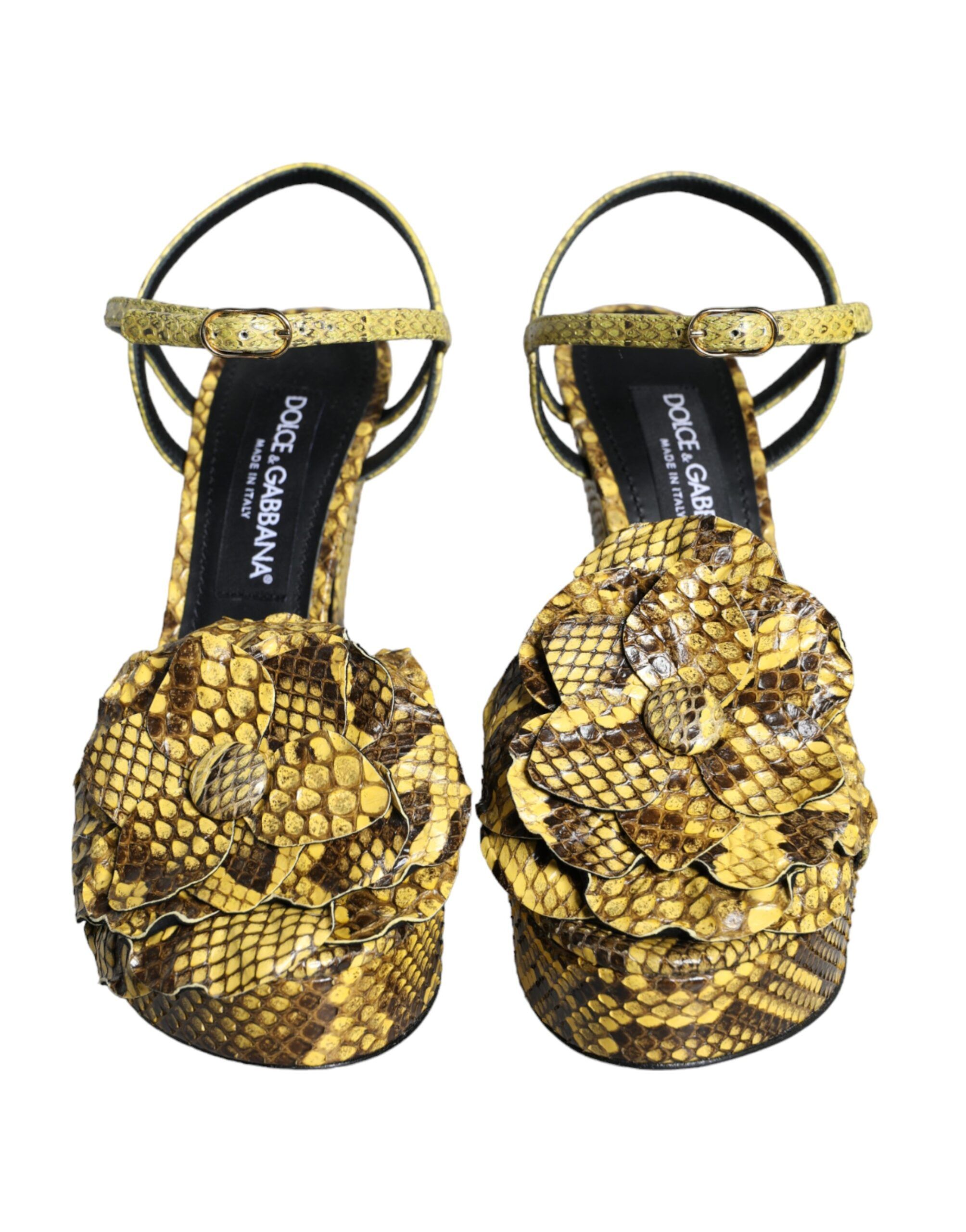 Exotic Leather Ankle Strap Heels Sandals Women's Shoes - Dolce & Gabbana - Modalova