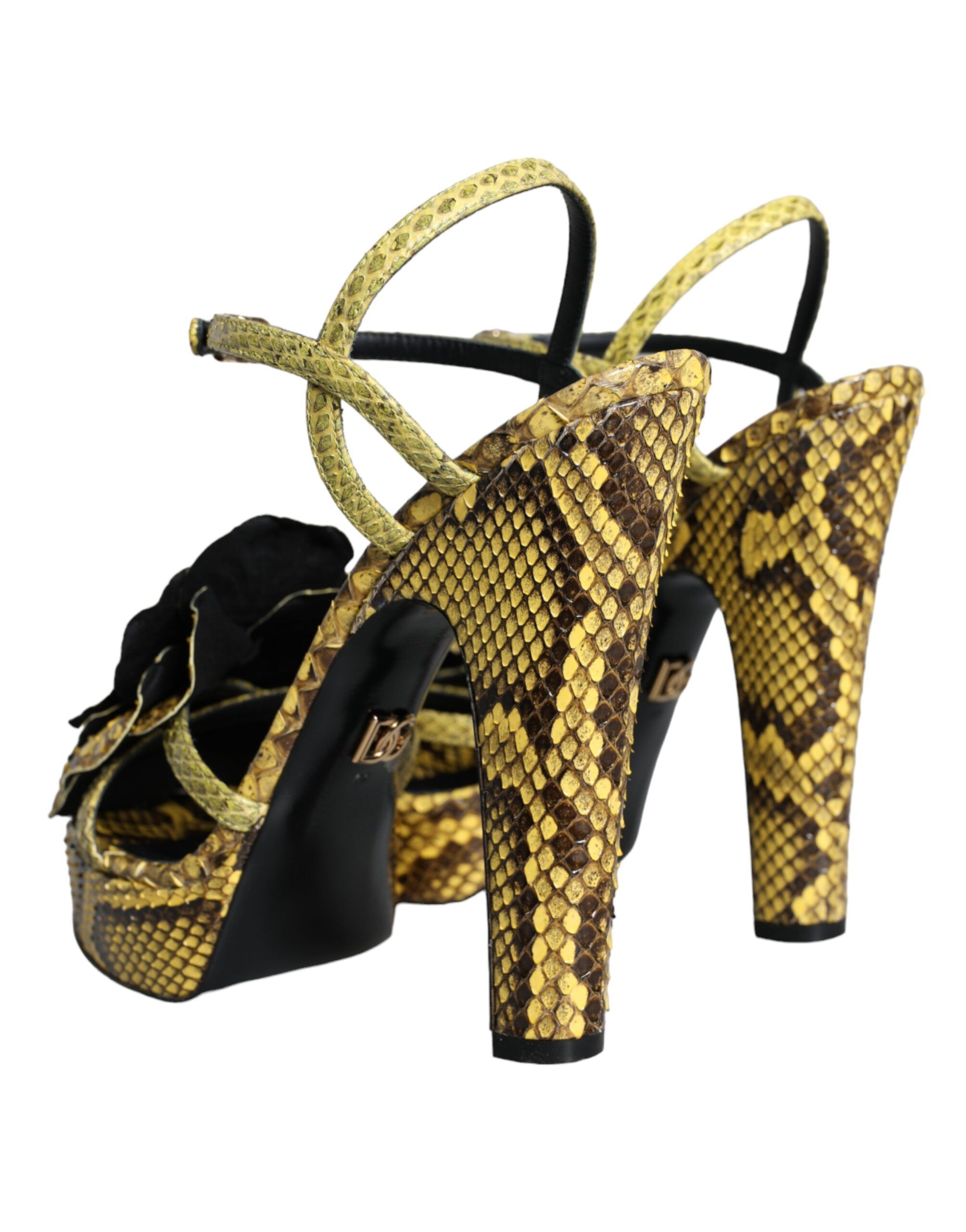 Exotic Leather Ankle Strap Heels Sandals Women's Shoes - Dolce & Gabbana - Modalova