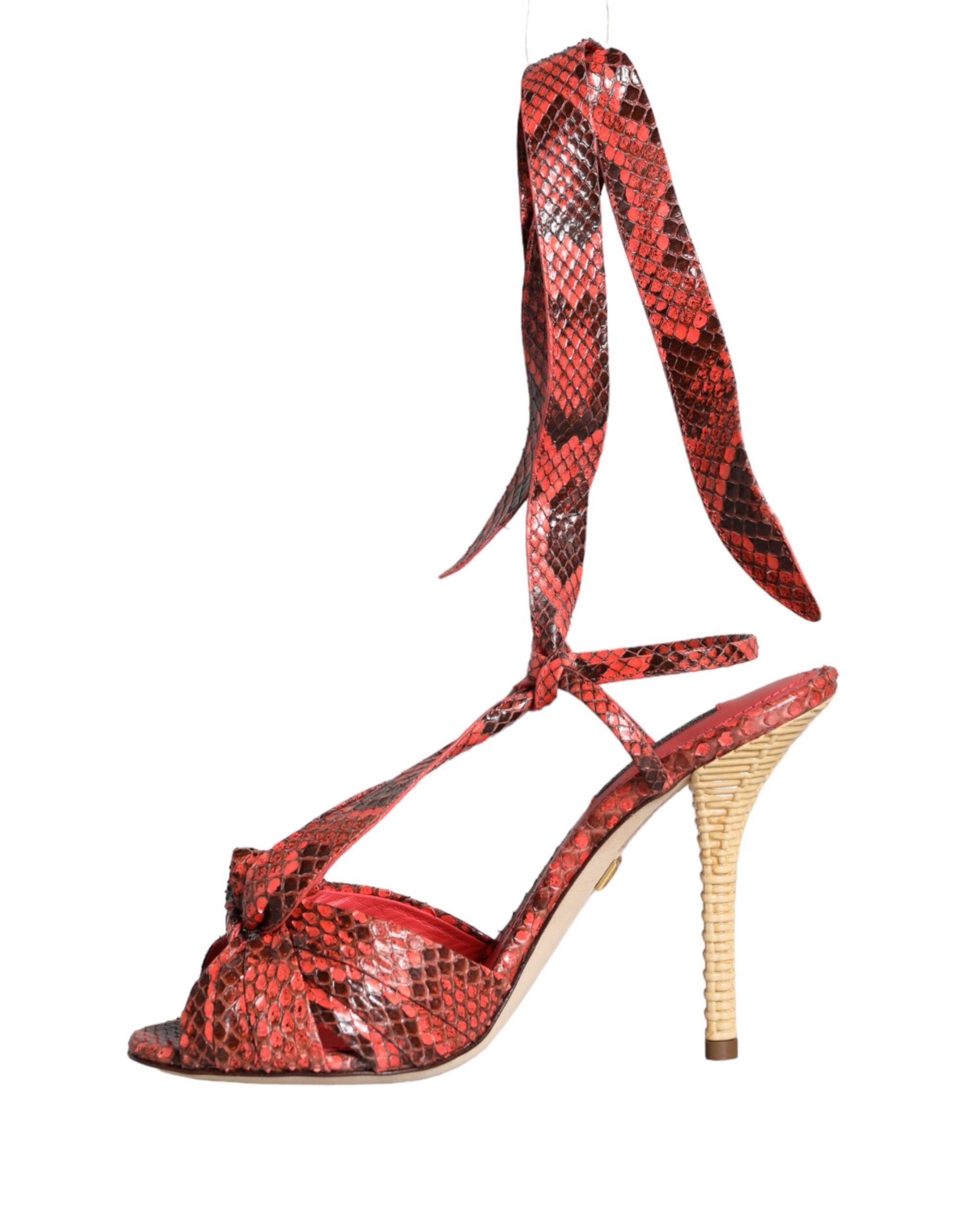 Exotic Leather Heels Sandals Women's Shoes - Dolce & Gabbana - Modalova