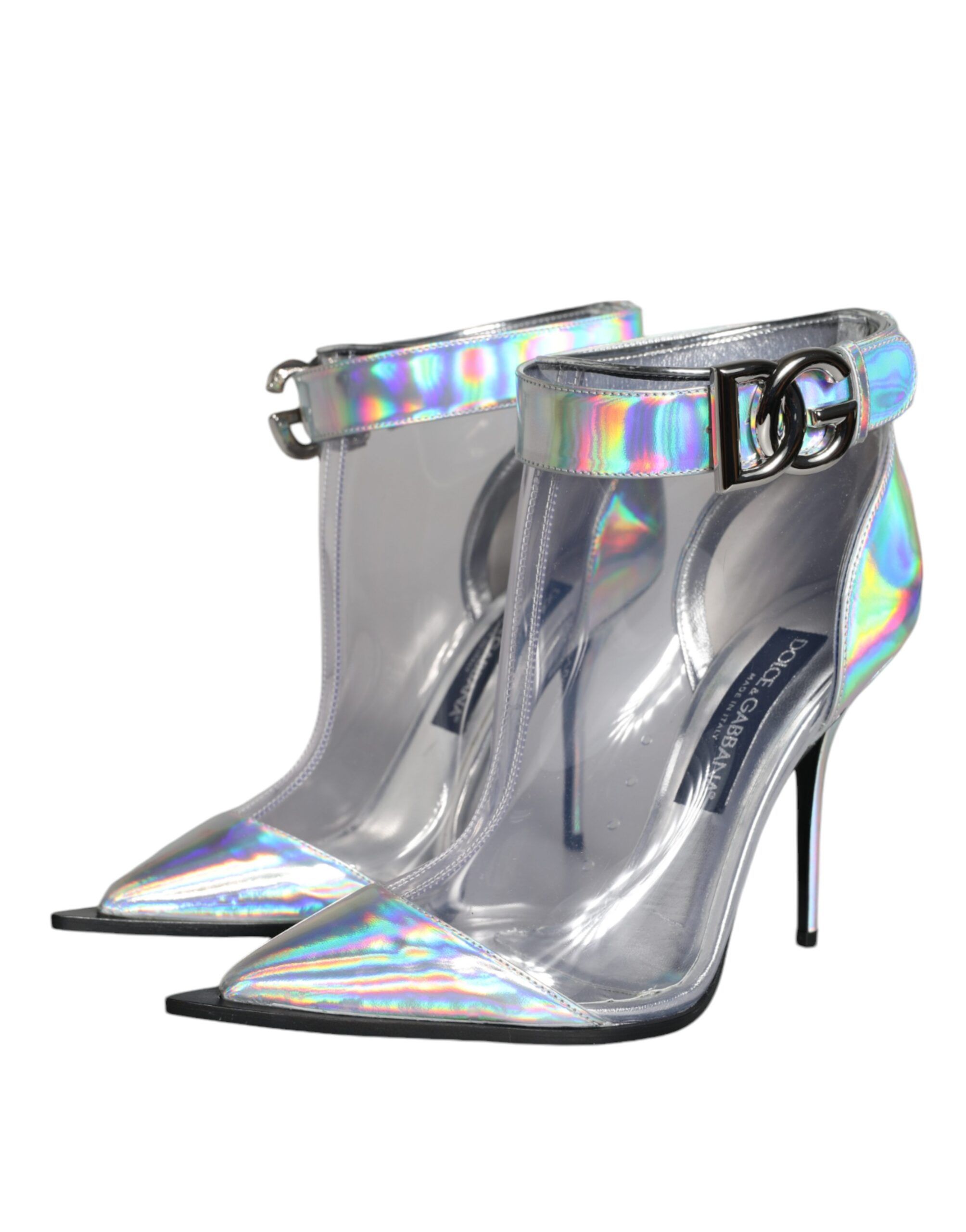 Iridescent PVC Pointed Short Boots Women's Shoes - Dolce & Gabbana - Modalova